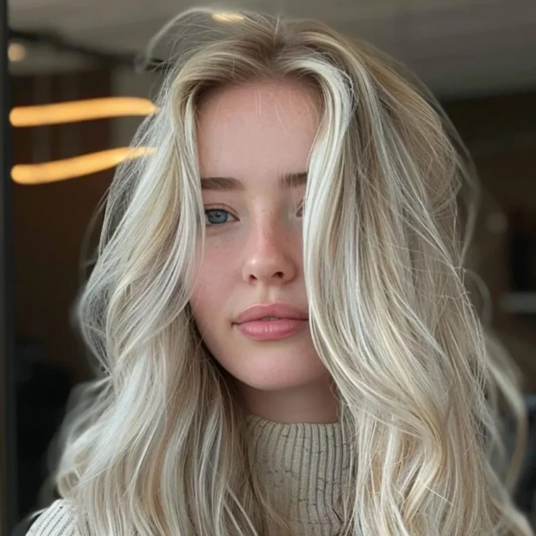 Blonde hair with platinum highlights