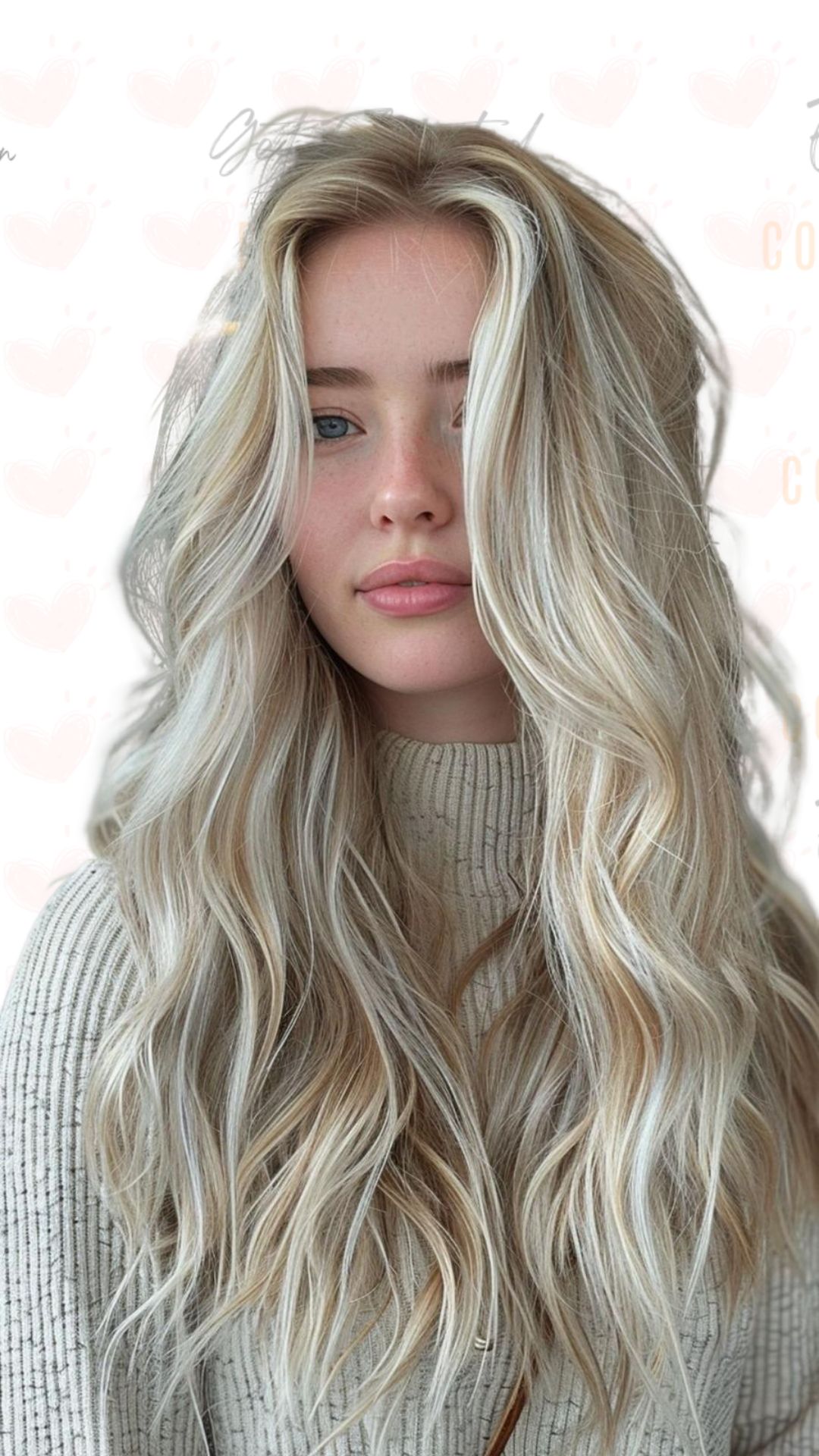 Blonde hair with platinum highlights